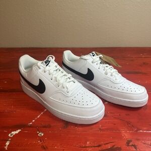 Nike Men's Court Vision Low Next Nature Sneakers, White/Black, Size 10 NWT